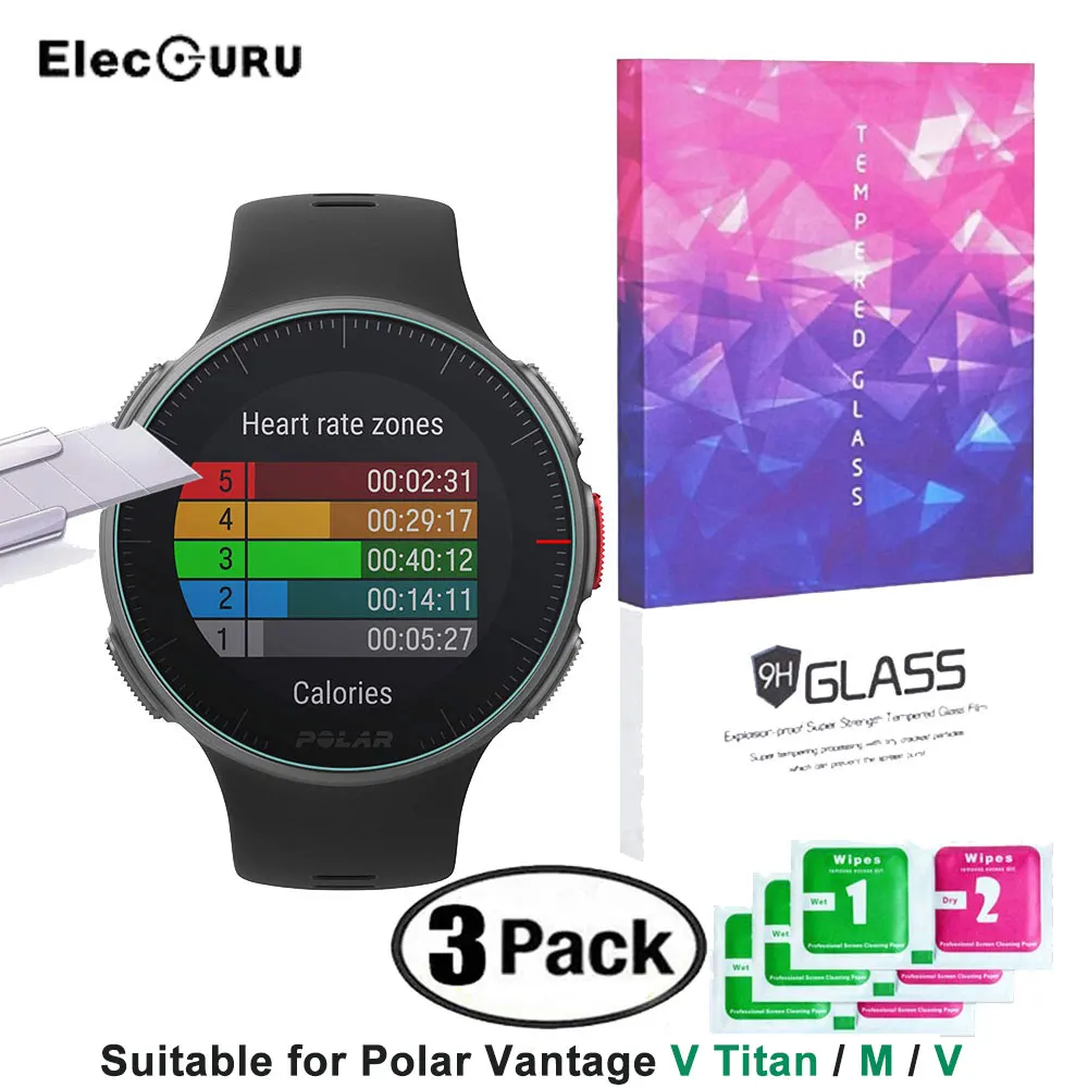 Polar Vantage M Pellicola Salvaschermo Antigraffio 9H In Vetro Temperato Per Polar Vantage M,Vantage V,Vantage V Titan Smartwatch