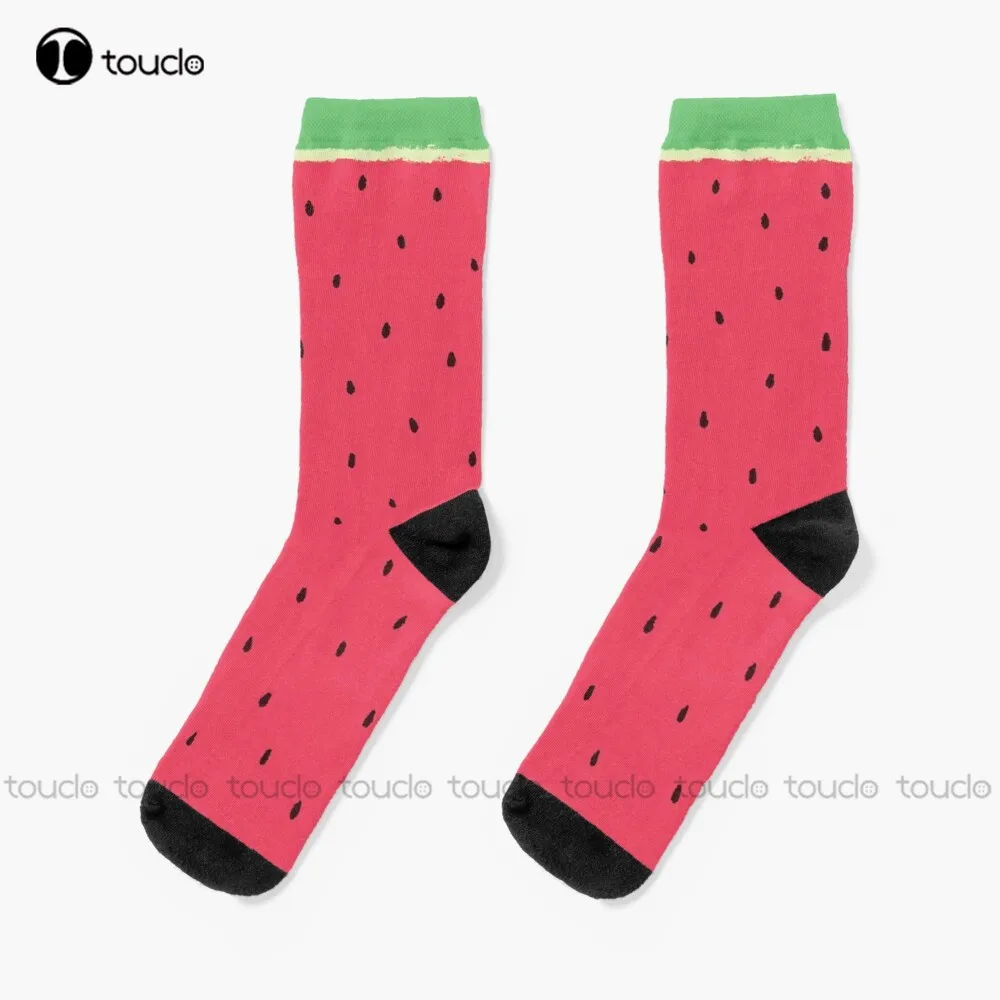 Watermelon Time Fruit Fruity Fruit Salad Fresh Melon Summer Socks Cartoon Socks Design Cute Socks  Creative Funny Socks