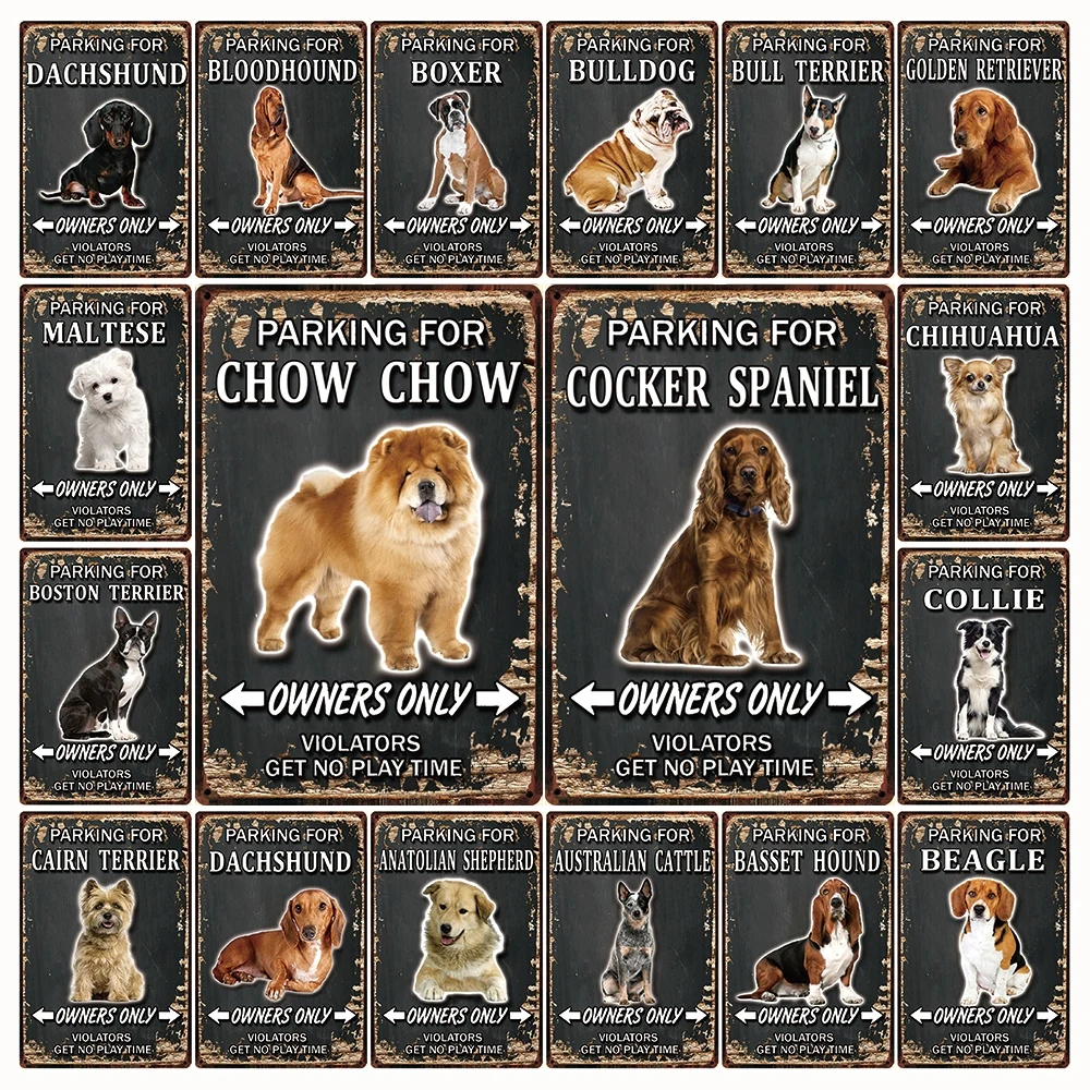 [Mike86] Animali Domestici Cani Bulldog Beagle Chow Chow Malta Cartello In Metallo Tin Poster Home Decor Bar Wall Art Painting 20*30 Cm Dimensioni Dd-