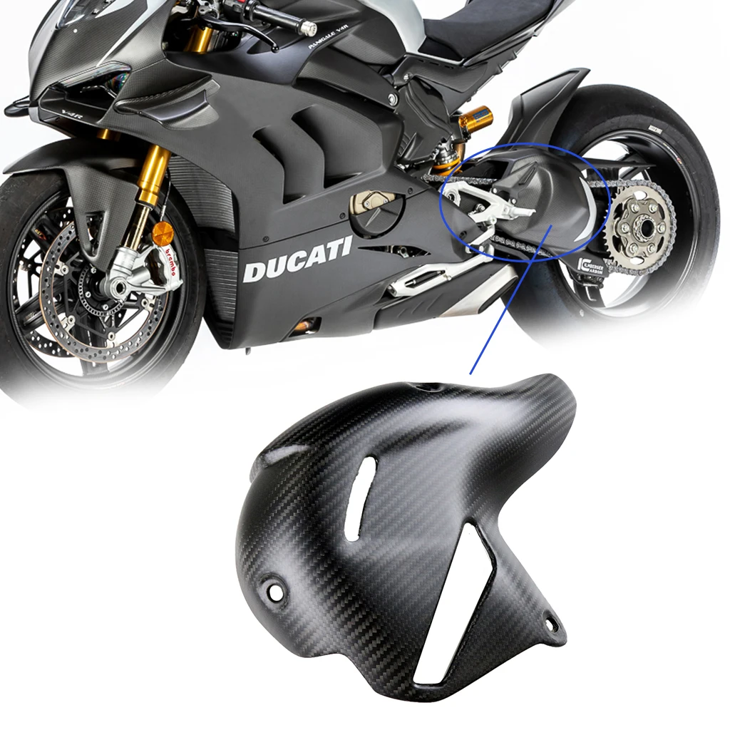 Per Ducati Panigale Streetfighter V4 V4S 2018 2021 2022 Copertura Scudo Termico Di Scarico Moto In Fibra Di Carbonio Versione Akrapovic