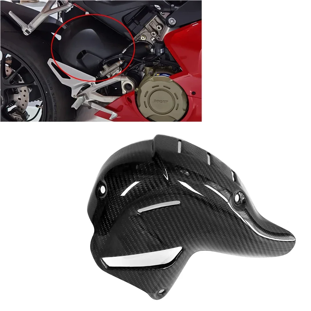 Per Ducati Panigale Streetfighter V4 V4S 2018-2023 Copertura Di Scarico Moto In Fibra Di Carbonio Protezione Scudo Termico Scarico Akrapovic