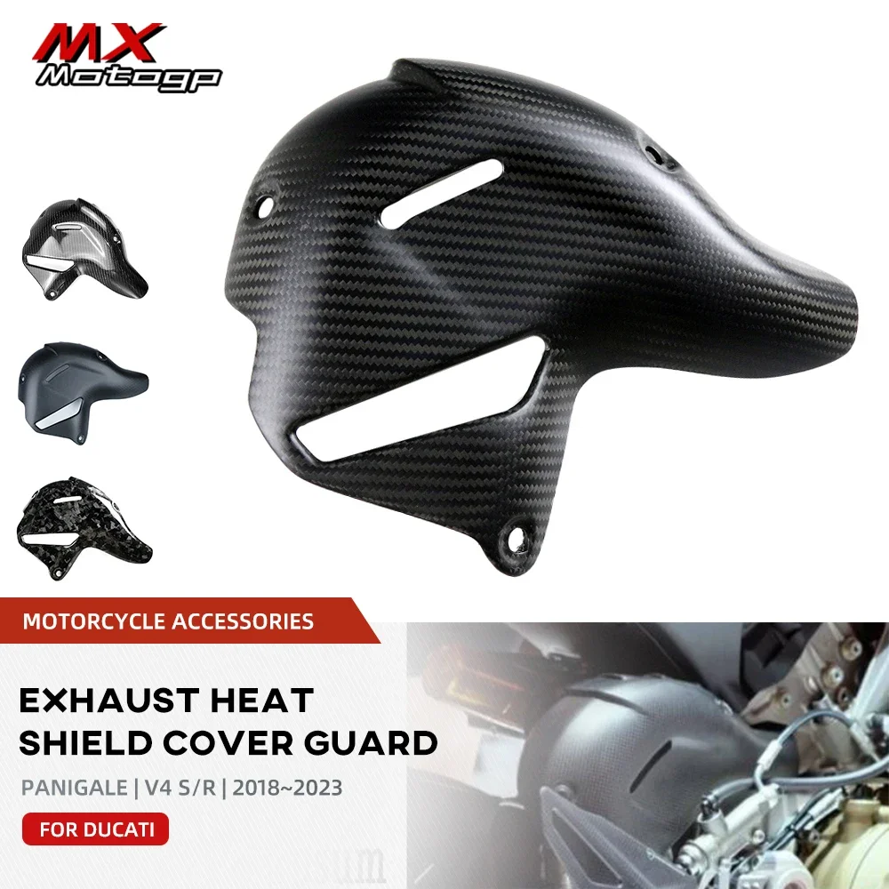 V4 Moto In Fibra Di Carbonio Copertura Di Scarico Protezione Scudo Termico Per Ducati Panigale V4 V4S Streetfighter Per Scarico Akrapovic