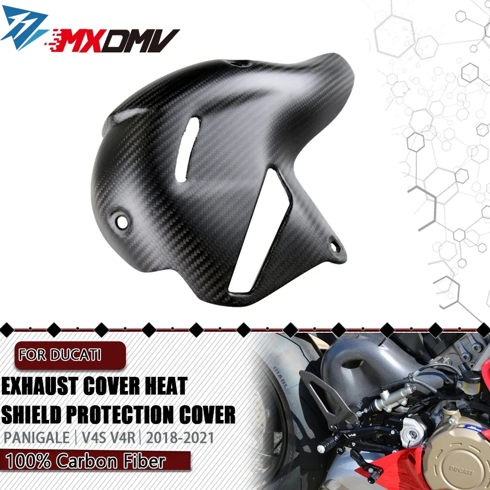 Per Ducati Panigale Streetfighter V4 V4S 2018 2021 2022 Copertura Scudo Termico Di Scarico Moto In Fibra Di Carbonio Per Scarico Akrapovic