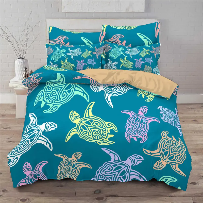 Animali Cartoon Owl Bedding Set Butterfly Elephant 3D Print Turtle Copripiumino King For Child Adulti Copripiumino In Microfibra