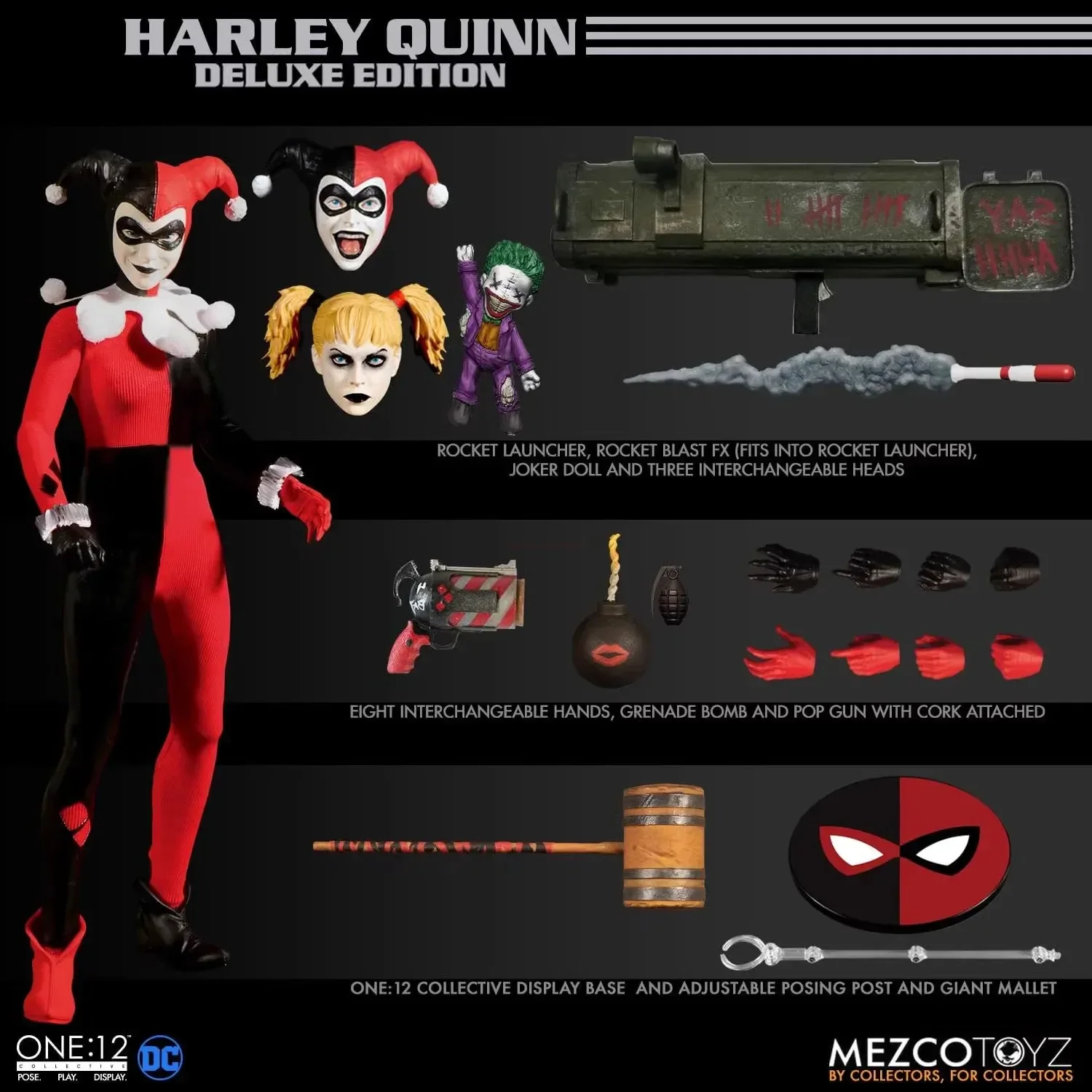 Originale Mezco One:12 Dc Batman Harley Quinn Joker Donna Action Figures Gk Deluxe Edition Statue Figurine Model Doll Toys Gift