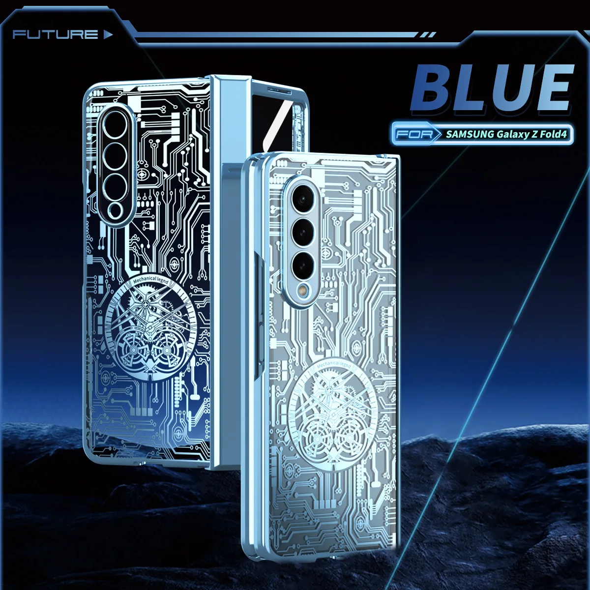 Custodia Per Samsung Z Fold 5 Fold4 Pieghevole Z Fold3 Galvanotecnica Macchinari Gear Phone Case Shell Membrana Copertura All-Inclusive