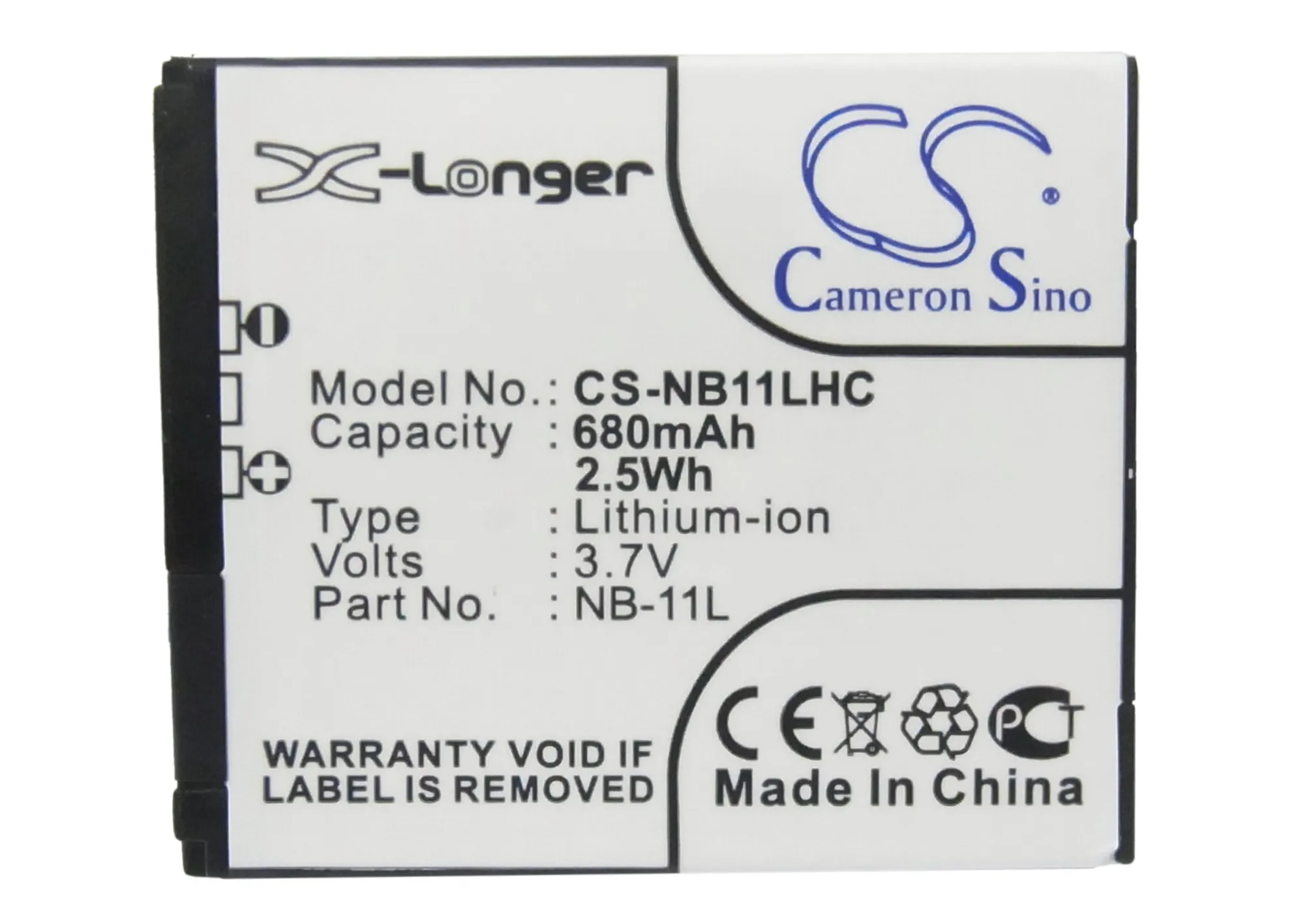 680Mah Nb-11L Nb-11Lh Batteria Per Canon Powershot A2500 Powershot A3200 Powershot A3400 Is Powershot A3300 Ixus 165 Ixus 127 Ixu