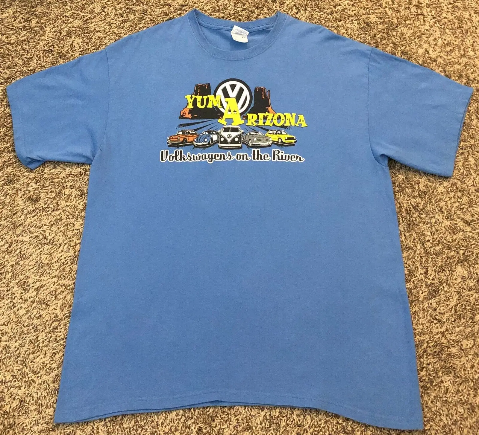 T-Shirt Da Uomo Volkswagen Sul Fiume 2011 Decimo Anniversario Yuma Arizona Xl