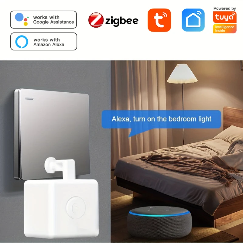 Smart Fingerbot Plus Zigbee Tuya Switchbot Button Touch Mode Fingerbot Black Smart Life App Controllo Vocale Alexa Google Home