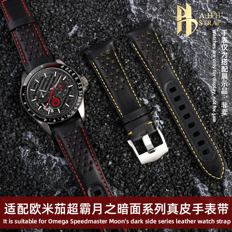 Adatta A Omega Speedmaterr 311 Dark Apollo 8 Accessori Per Cinturini In Pelle Per Uomo 21Mm Di Larghezza Cinturino Traspirante E Morbido