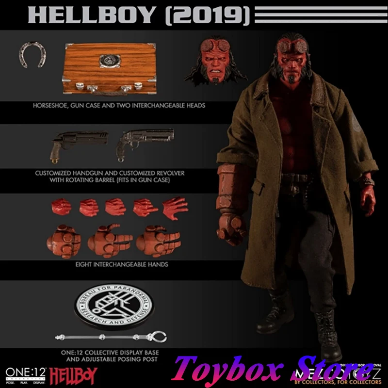 In Magazzino Originale Mezco 1/12 Da Collezione Hellboy Versione Mobile In Tessuto Action Figure Mobile Mini Simulazione 6 "Modello Completo