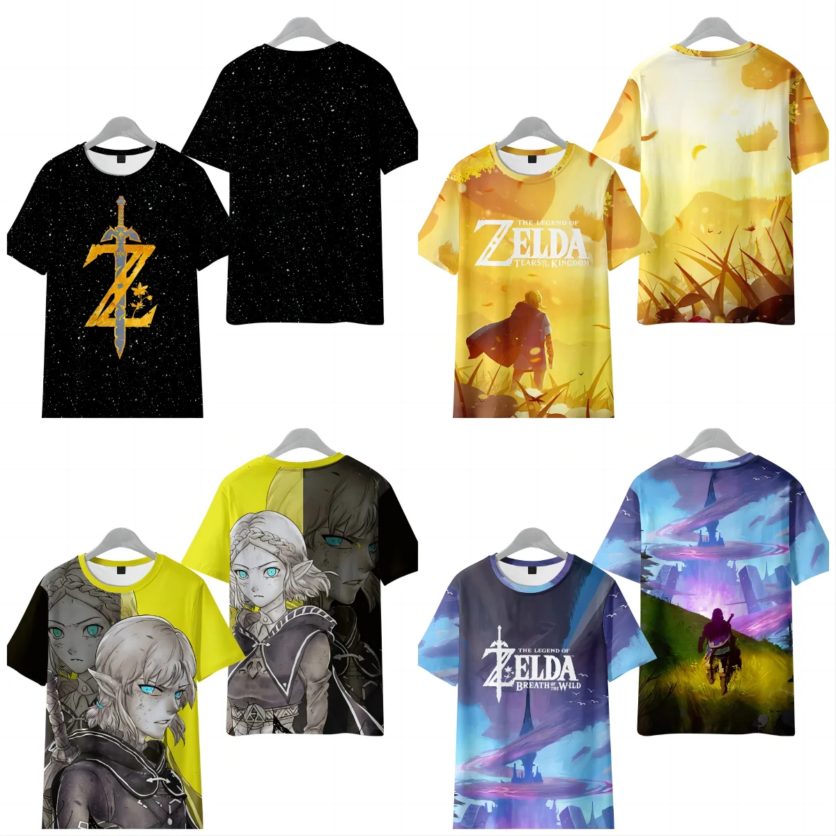 2023 New Zelda The Kingdom Tears T Shirt Princess Hyrule Boy Girl Cartoon Hip-Hop Abbigliamento Summer Child Baby Maglietta A Maniche Corte