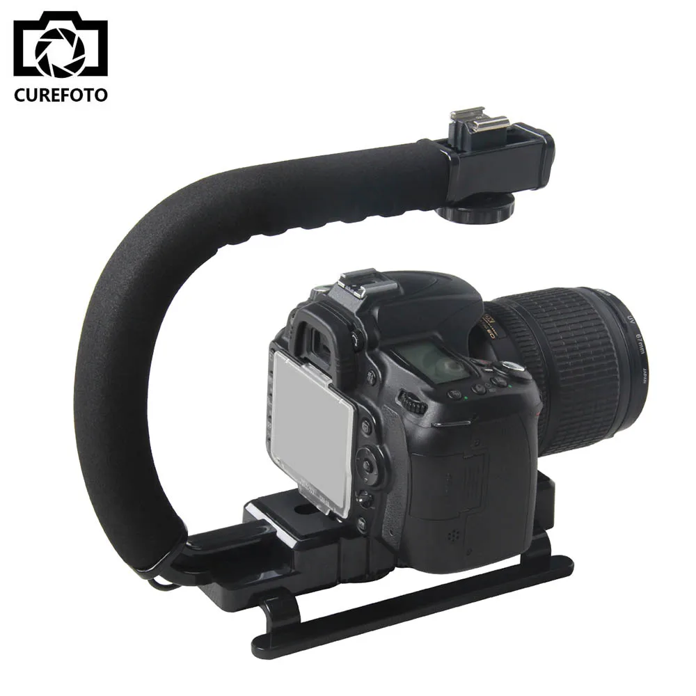 U-Grip Hot Shoe Mount Action Video Stabilizzatore Maniglia Grip Per Rig Canon Nikon Sony Dslr Camera Iphone 7 Gopro Mini Dv Camcorder