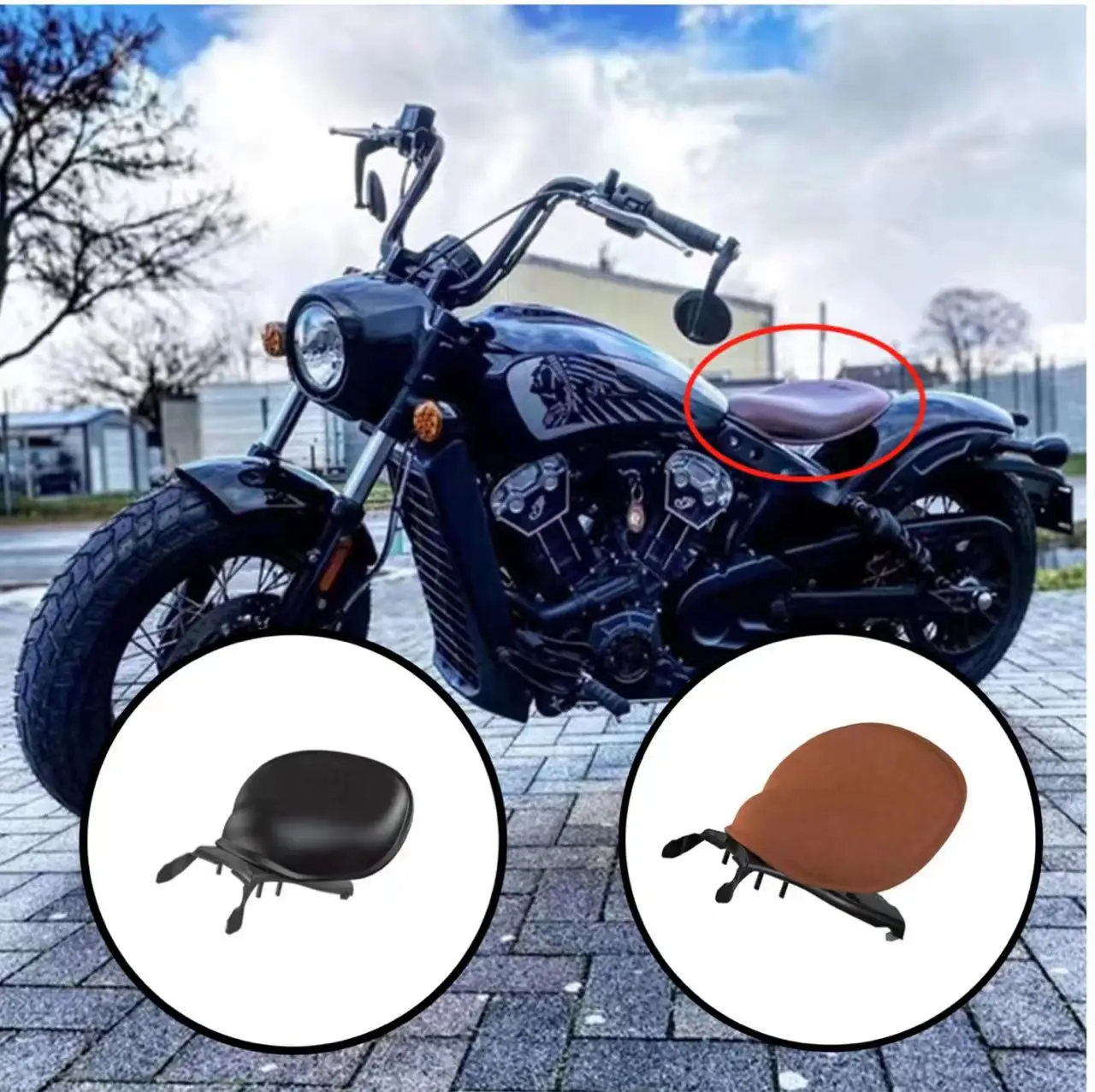 Moto Retro Solo Coprisedile Passeggero Cowl Pad Cuscino Del Sedile Per Indian Scout E Indian Scout Bobber Moto Accessori