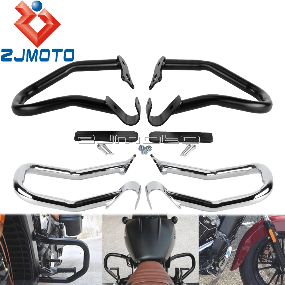 Moto Crash Bumper Bar Highway Engine Guard Bars Frame Per Indian Scout Bobber Twenty Sixty Abs 100Th Anniversary 2015-21