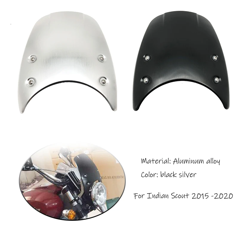 Per Indian Scout 2015 2016 2017 2018 2019 2020 Scout Sixty/Scout Bobber Moto Parabrezza Parabrezza Alluminio 39Mm-41Mm