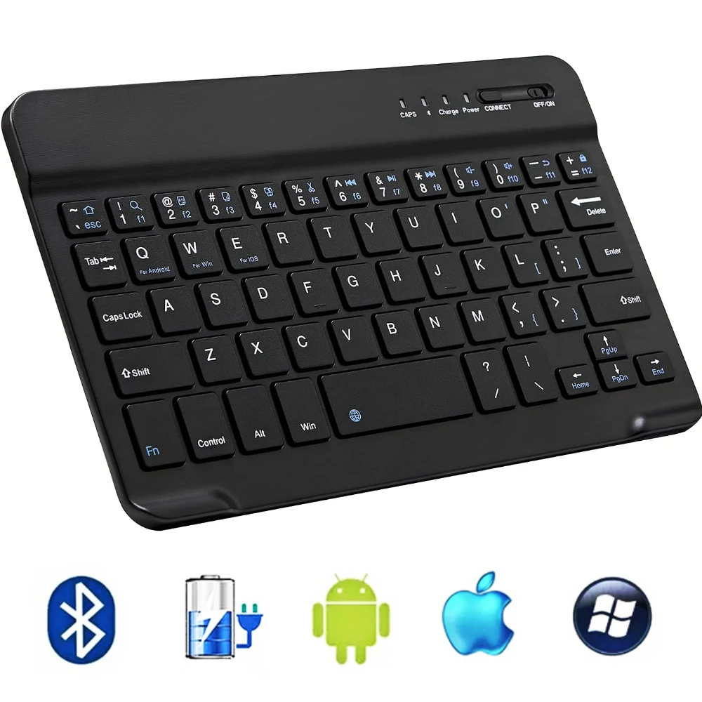 Mini Tastiera Bluetooth Tastiera Wireless Ricaricabile Spagna Tastiere Russe Per Ios Android Windows 10 Pollici Per Tablet Telefono