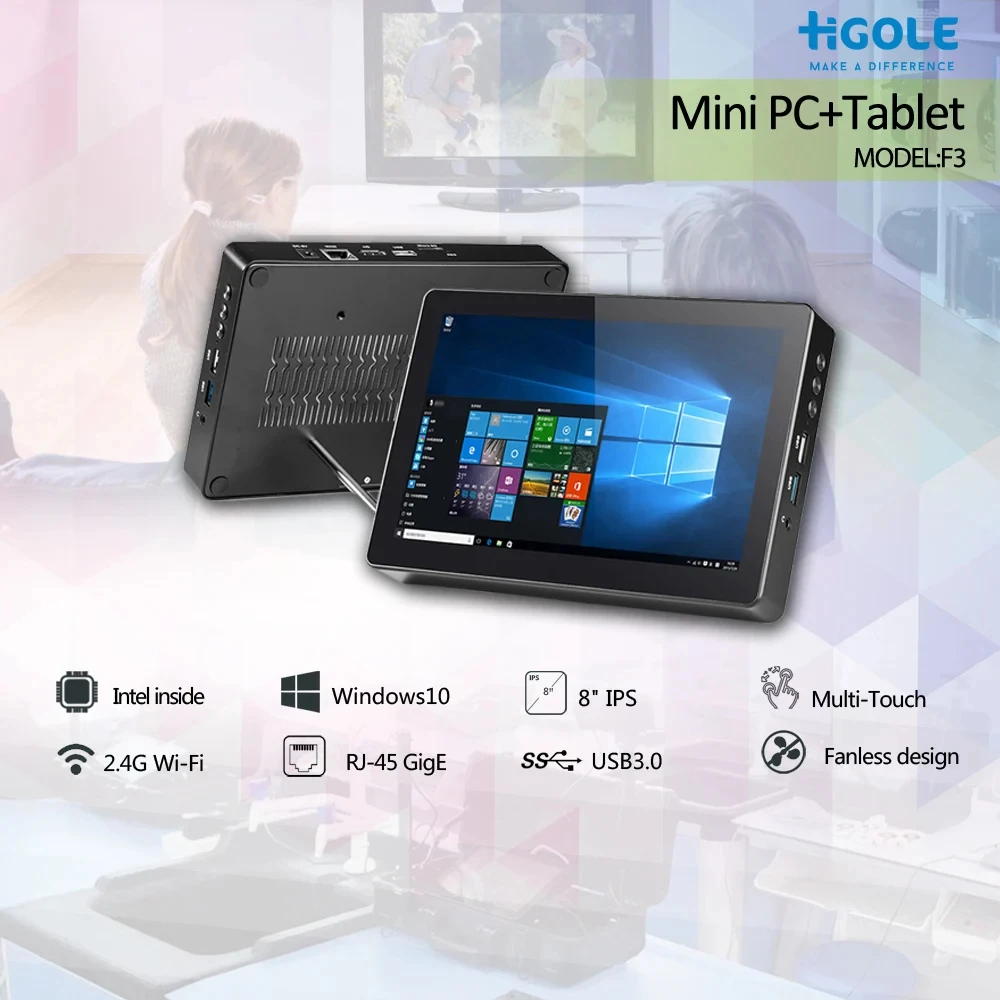 Higole F3 Mini Pc Tablet Windows 10 Pad Display Touch Screen Da 8 Pollici Intel Z8350 Quad Core Hdmi Compatibile 2 + 32G Mini Pc Computer
