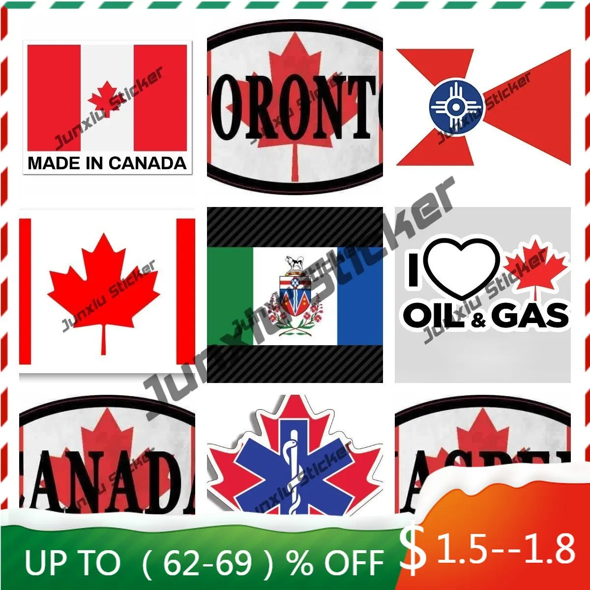 Canada Flag Sticker Maple Leaf Shaped Canadian Love Native Tablet Flag Vinyl Decal Sticker Per Auto Laptop Phone Walls Windows