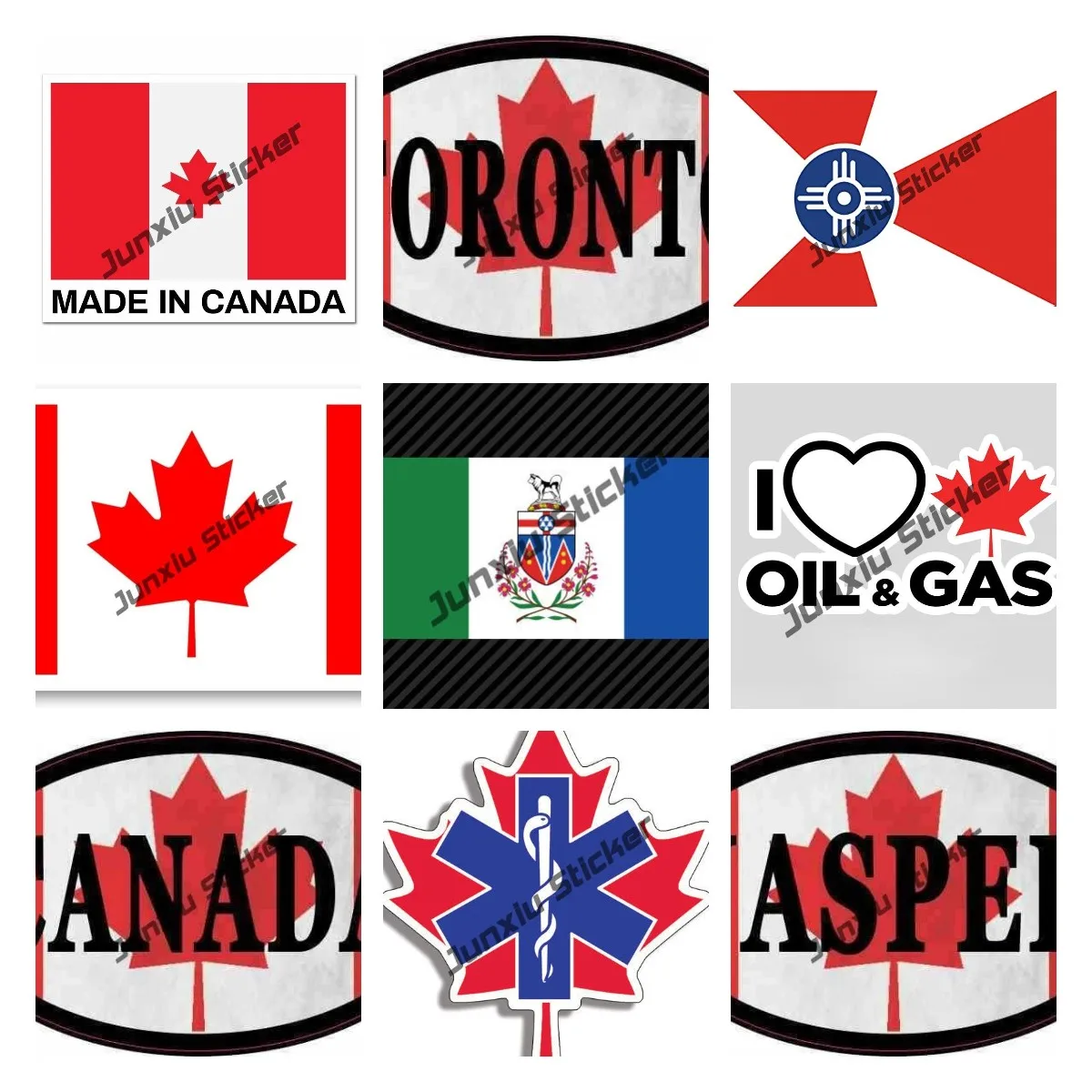 Canada Flag Sticker Maple Leaf Shaped Canadian Love Native Tablet Flag Vinyl Decal Sticker Per Auto Laptop Phone Walls Windows