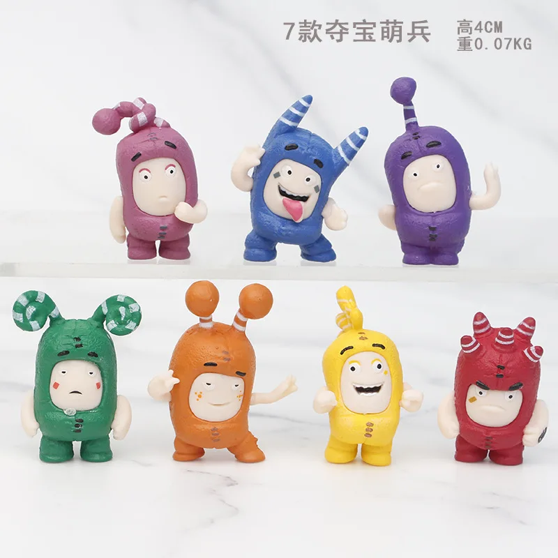7 Pz/Set Cute Oddbods Action Figures Toys 4Cm