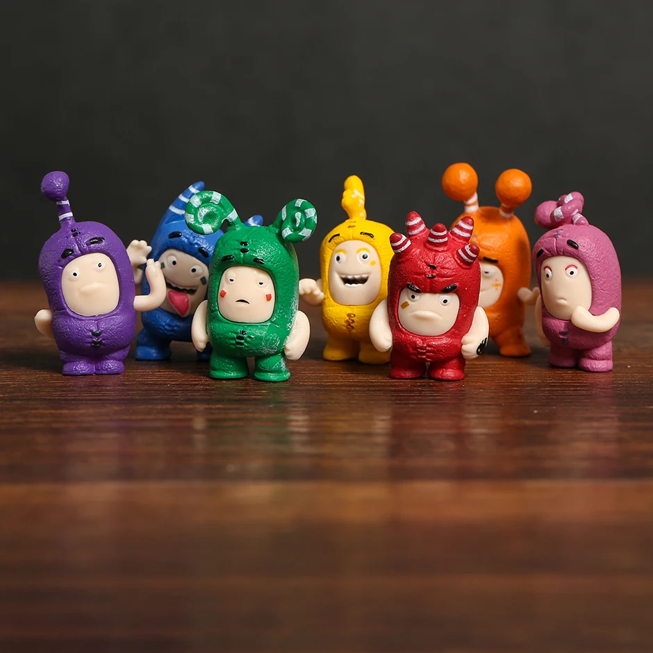 7 Pz/Set Anime Cartoon Oddbods Q Ver Pvc Figure Giocattoli Bambole