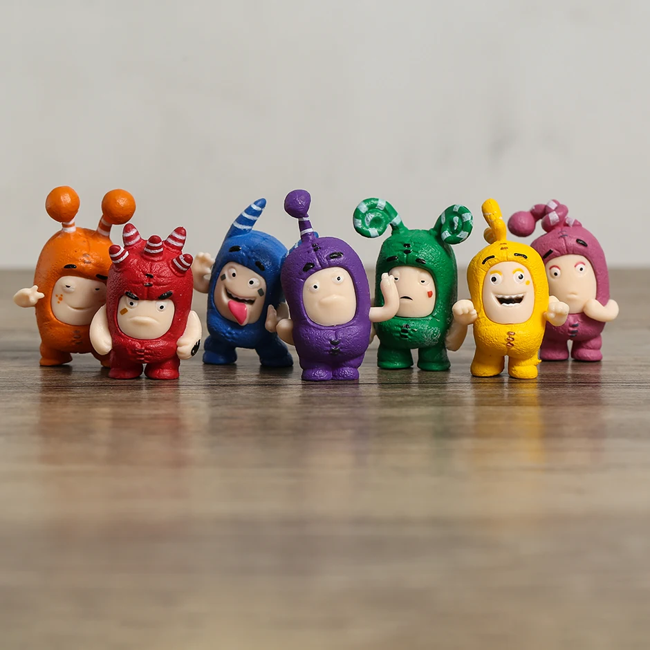 7 Pz/Set Anime Cartoon Oddbods Figure Da Collezione Model Toys Q Version Dolls