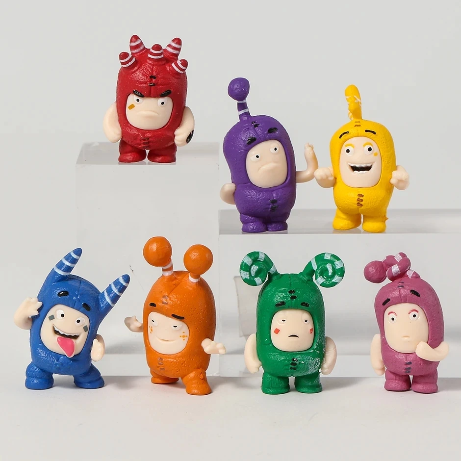 7 Pz/Set Anime Cartoon Oddbods Cute Toys Dolls Figure In Pvc Modello Da Collezione Regalo