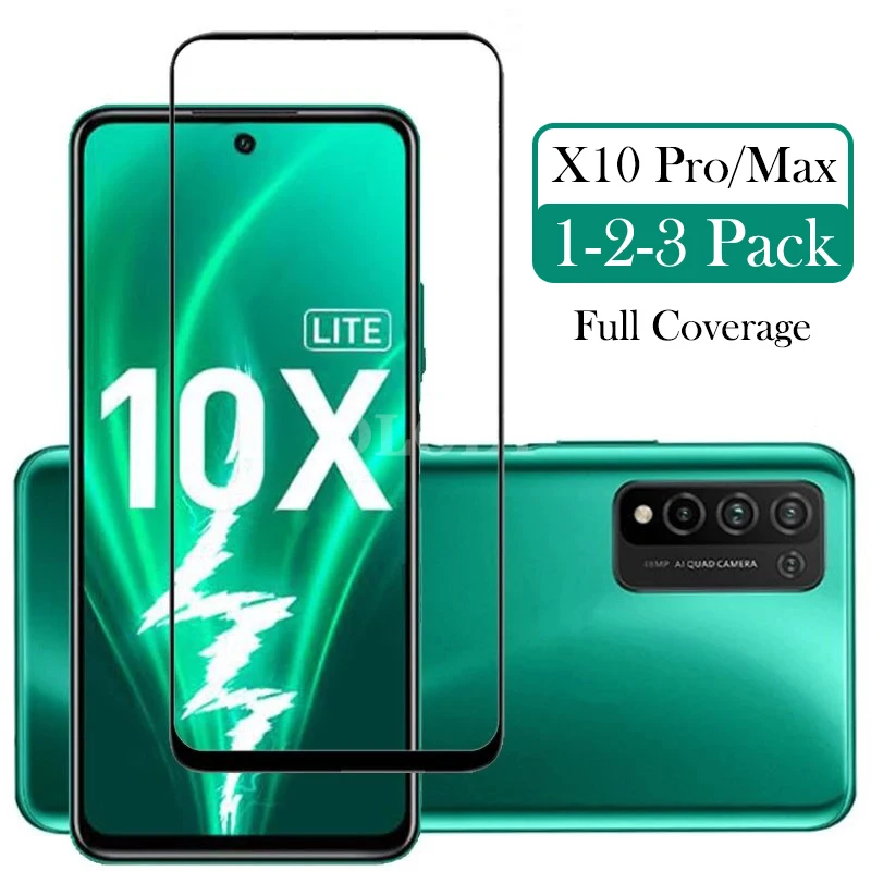 9H Protector Shell Full Cover Coque On Honor X10 Pro Max 5G Screen Protector Honor 10X Lite X10Pro X10Max 10 X Light Veree Durci
