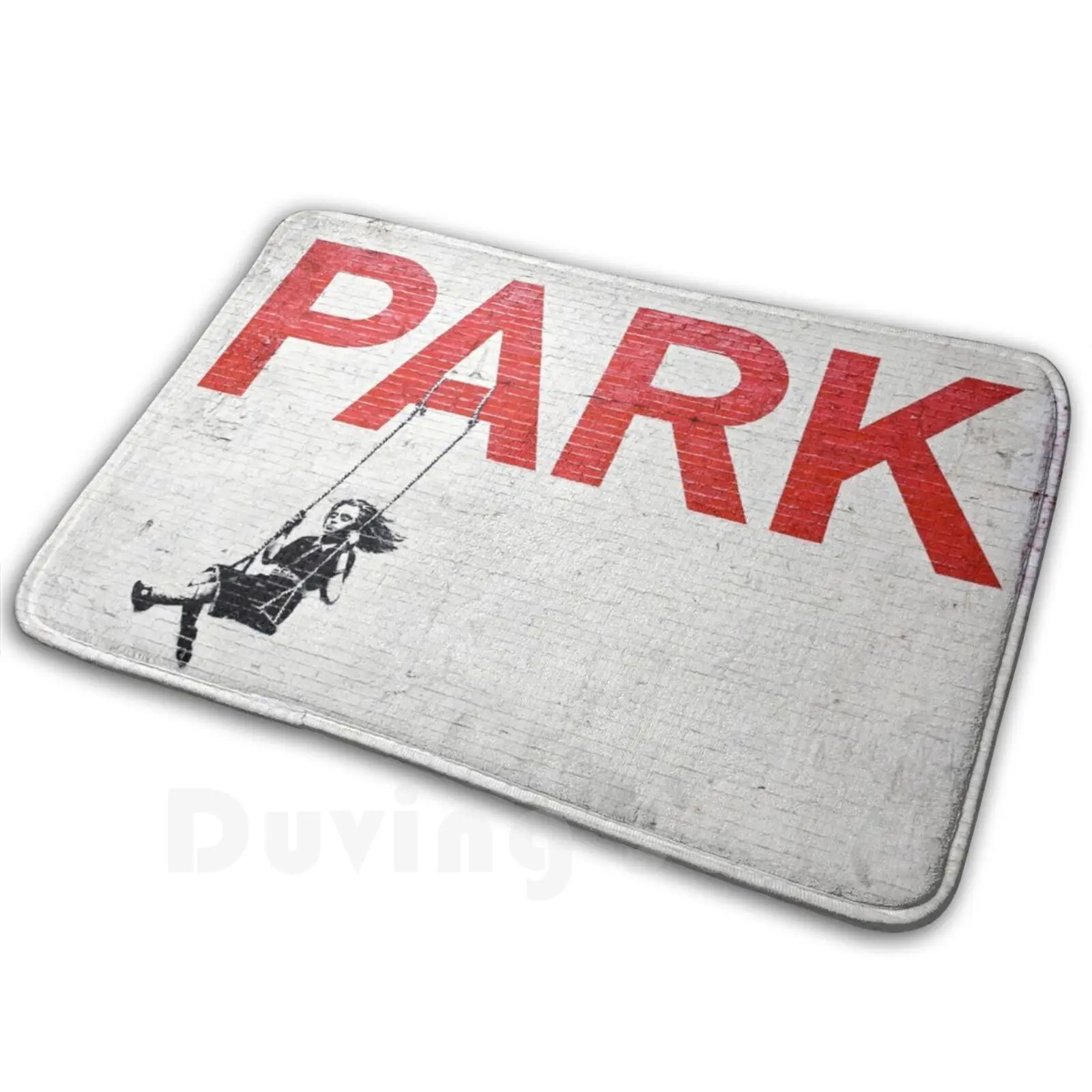 Banksy "Park" Tappeto Tappetino Cuscino Morbido Banksy Graffiti Street Art Play Fine Art Los Angeles La