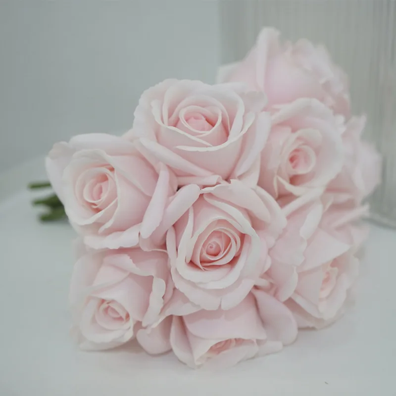 Rose Artificiali Nordic Real Touch Idratante Latex Snow Mountain Rose Wedding Bouquet Da Sposa Home Party Composizione Floreale