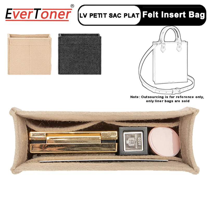 Evertoner Adatto Per Lv Petit Sac Plat Feltro Inserto In Tessuto Borsa Organizer Borsa Per Il Trucco Borsa Interna Da Viaggio Borsa Cosmetica Portatil