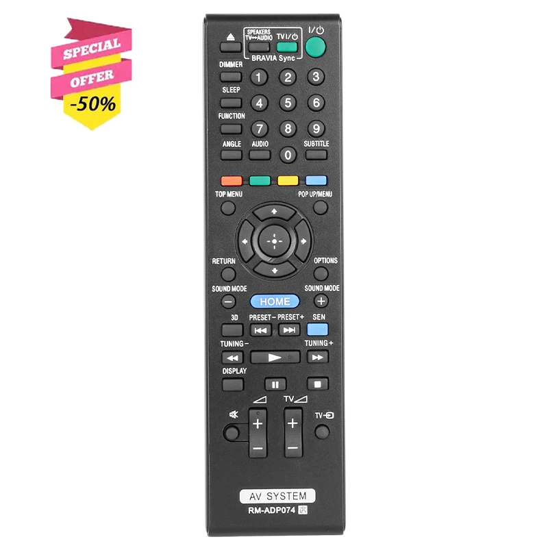 Rm-Adp074 Telecomando Per Sistema Home Theater Sony Av Bdv-T39 Bdv-E49 Bdv-E190 Bdv-Ef220 Bdv-E290 Bdv-E385 Bdv-E390 Bdv-E490