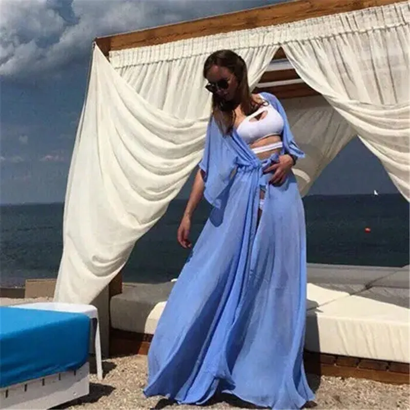 Beach Cover Up Solid Long Bikini Cover Up Tunica Per Beach Costume Da Bagno Cover Up Sarong Saidas Beach Wear