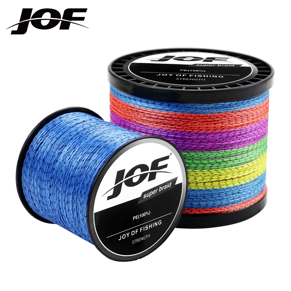 Jof New 8 Fili Pe Fishing Line Treccia Fishing Line 300/500/1000M Maculato Multifilamento Fishing Wire Carp Fishing Line Tool