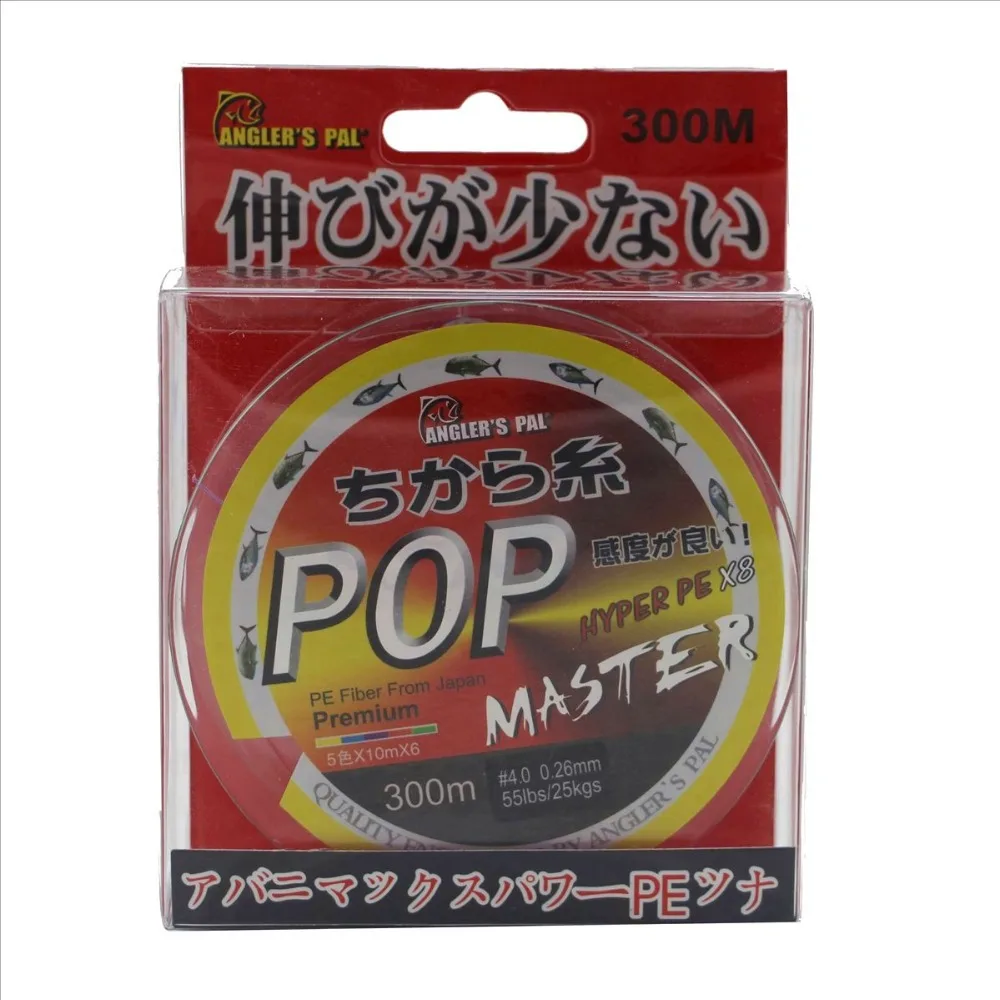 300M Anglers Pal Pop Master Multicolor X8 Multifilamento Pe Intrecciato Japan Lenza 8 Fili Treccia