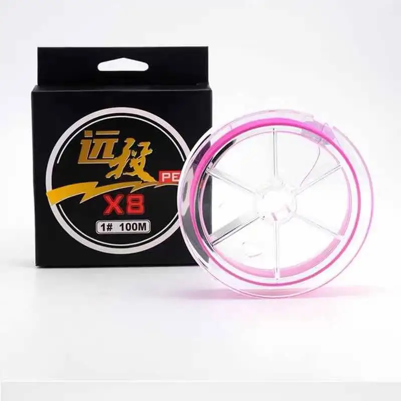 New Explosion Fishing 8 Pe 100M 150M 200M Pink Lenza Linea Principale Bite Mandarin Fish Mouth Smooth Fishing Line