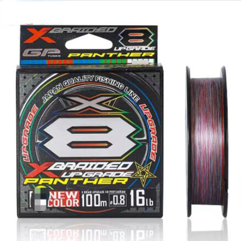 New Japan X8 Panther Intrecciato Lenza 16Lb-70Lb Tipo Affondante Multicolore High Fength Pe Line Per La Pesca Alla Carpa Bass