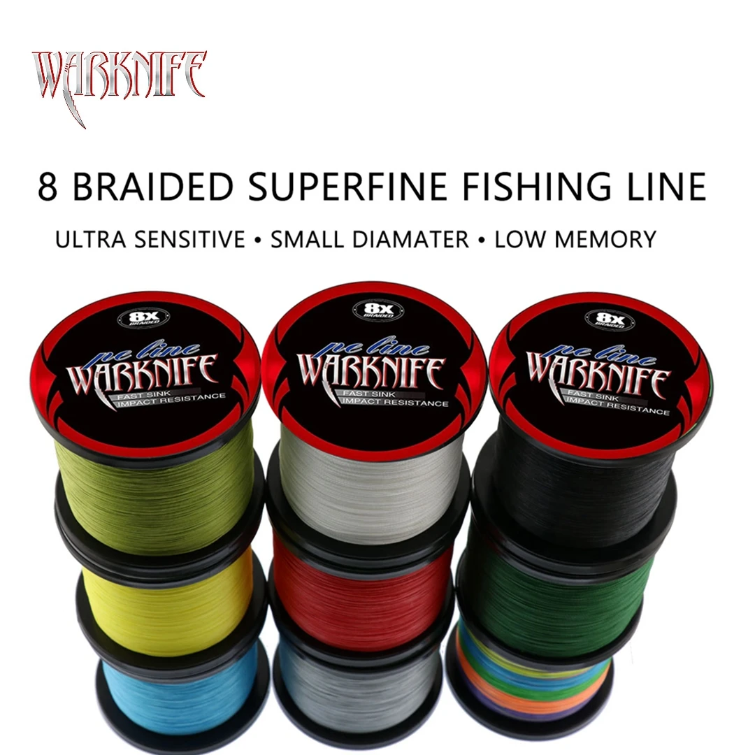 Warknife 100M 8 Fili X8 6-300Lb Pe Filo Da Pesca Intrecciato 11 Colori Multifilamento Super Strong Lenza Giappone