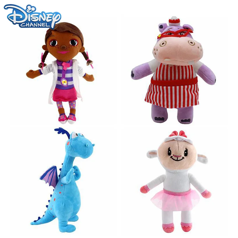 Originale Disney Doc Mcstuffins Peluche Dottie Girl Cute Blue Dragon And Lambie Sheep Soft Kawaii Doll Kids Birthday Gift