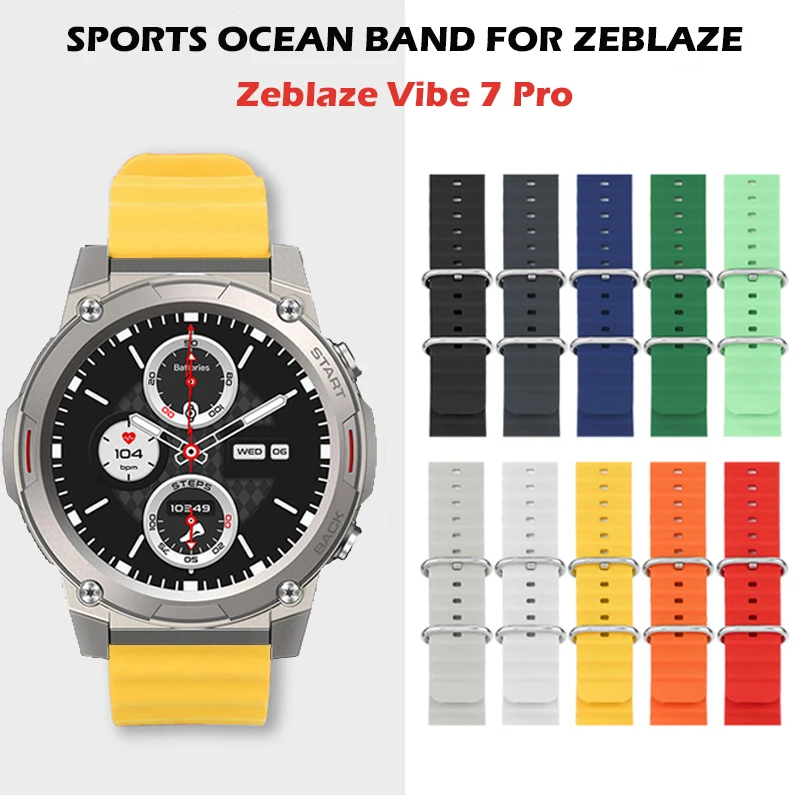 Cinturino In Silicone Ocean Per Zeblaze Vibe 7 Pro Smart Watch Sport Soft Correa Bracciale Cinturino Morbido Impermeabile Vibe 7 Pro Accessori