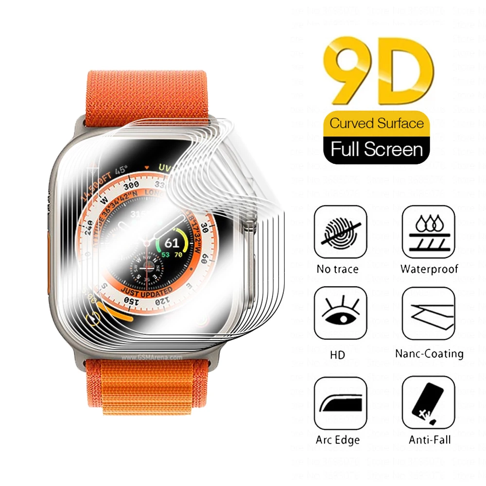 12Pcs Pellicola Idrogel Curva Per Apple Watch Ultra Screen Protector Non Glass Apone Watch Se 2022 Series 8 Series8 Watchultra