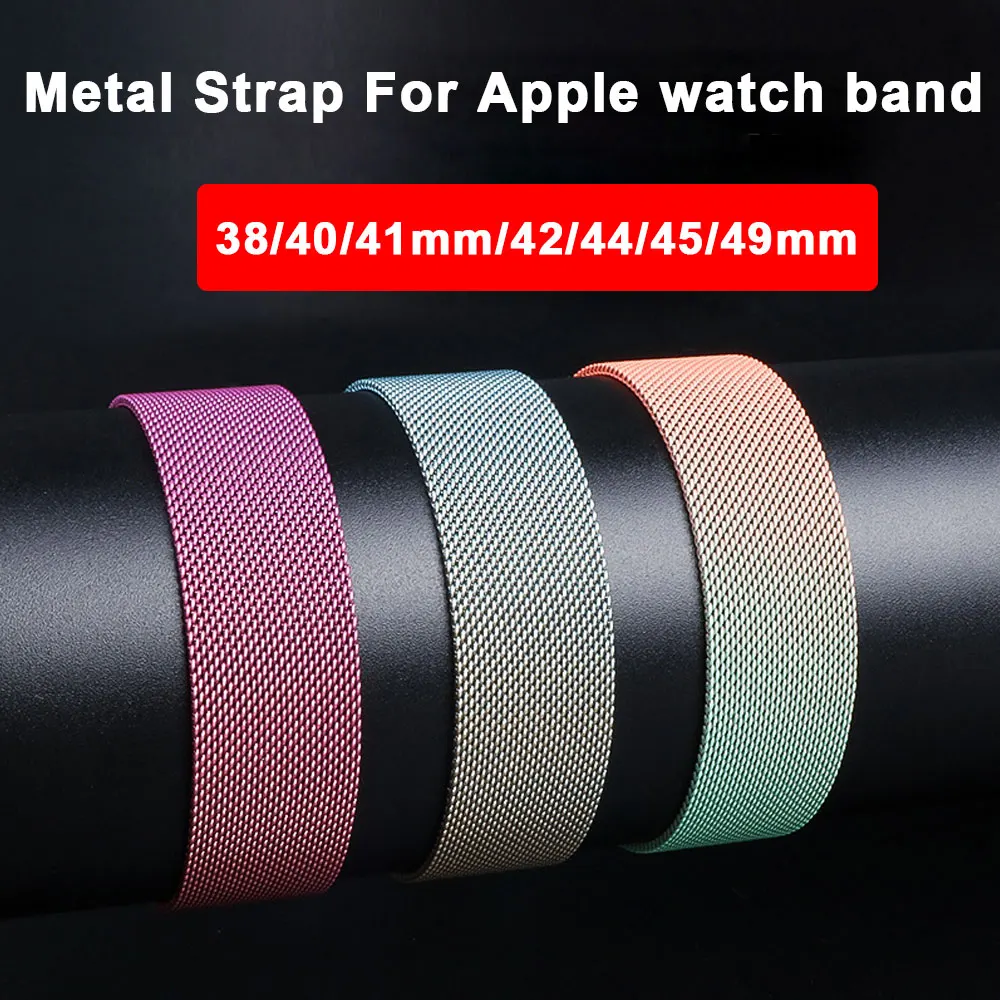 Cinturino Milanese Loop Per Cinturino Apple Watch 44Mm 40Mm 42Mm 38Mm 49Mm 44Mm Bracciale Iwatch Series 7 3 6 Se Ultra 8 41Mm 45Mm