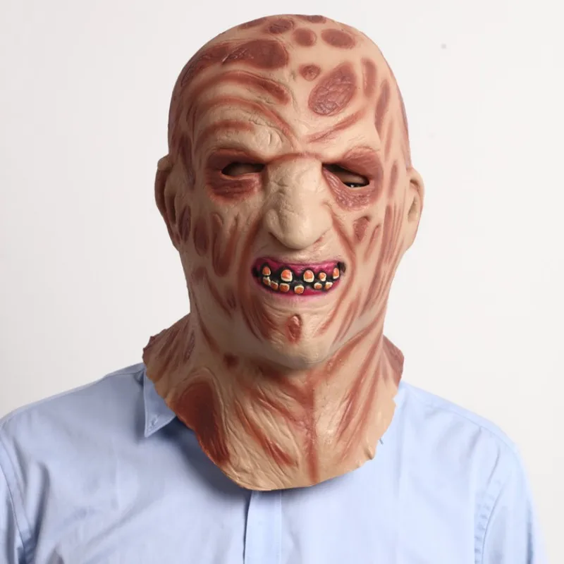 Horror Bad Face Ghost Latex Mask Halloween Carnival Cosplay Costume Horror Full Face Demon Head Rave Ghostface Travestimento Prop