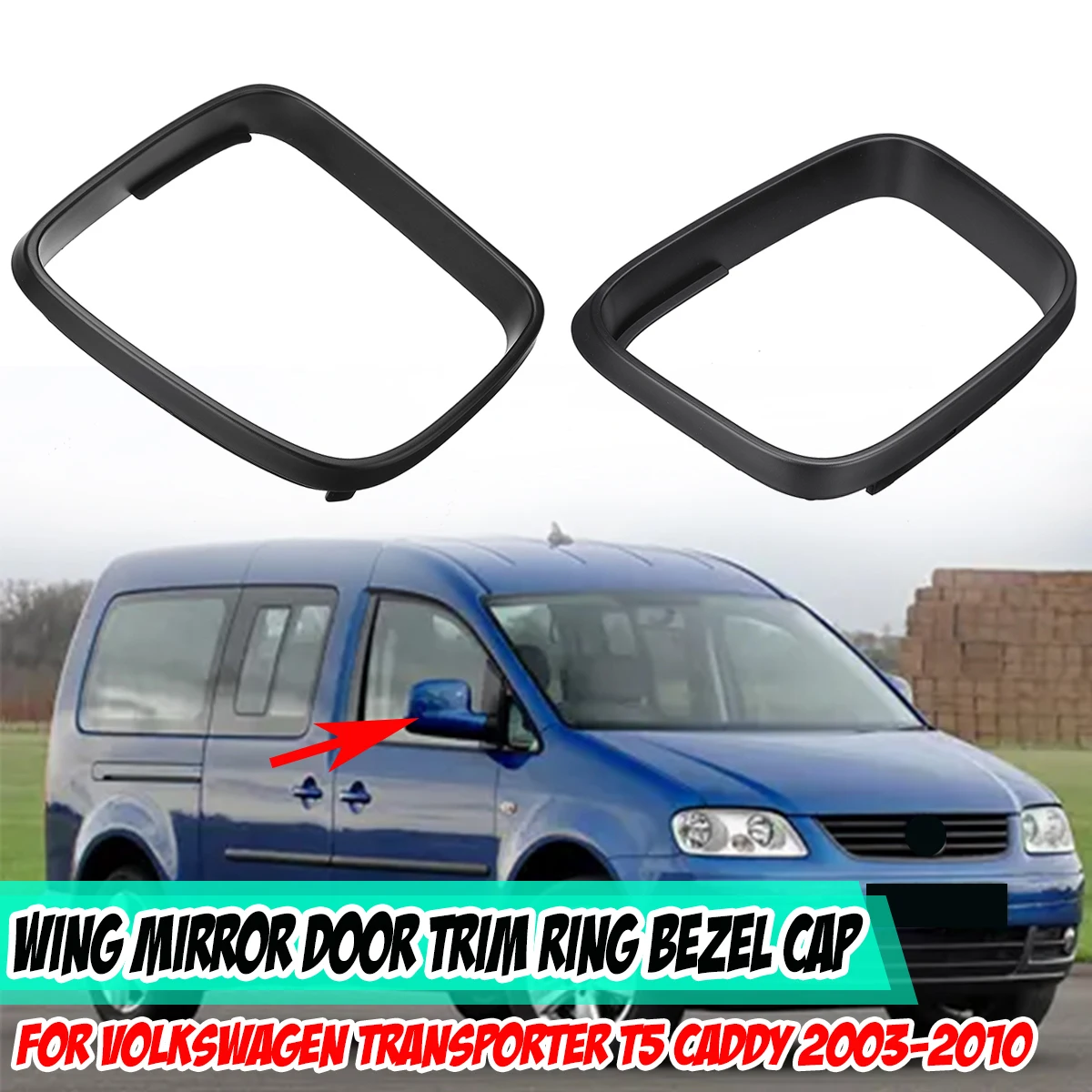Car Side Wing Specchietto Retrovisore Porta Trim Ring Bezel Cap Cover Per Volkswagen Transporter Multivan T5 Per Vw Caddy 2003-2010