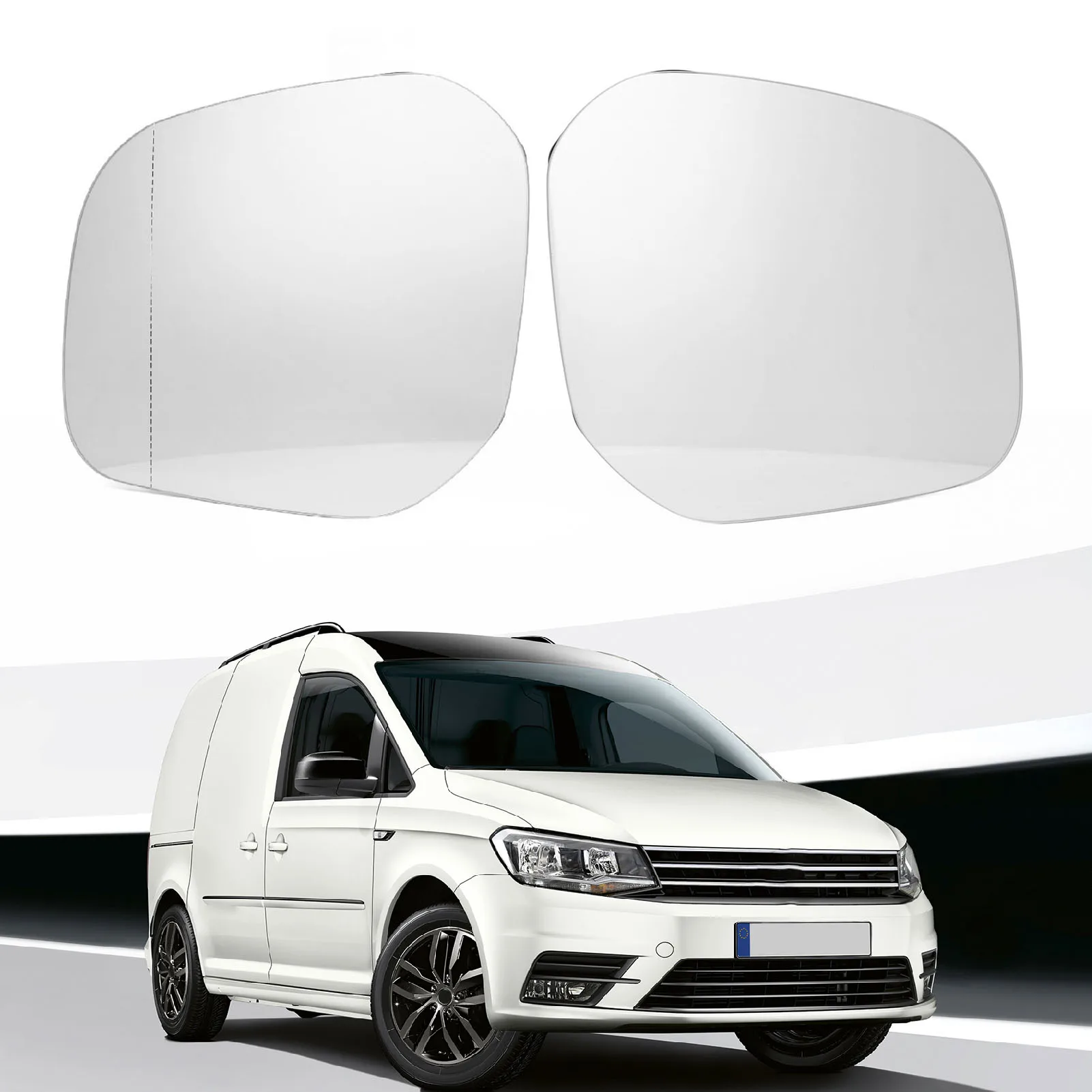1 Paio Di Vetro Specchietto Retrovisore Riscaldato Vetro Specchietto Retrovisore 2 K5857521 2 K5857522 Per Volkswagen Caddy Facelift 2015-2020
