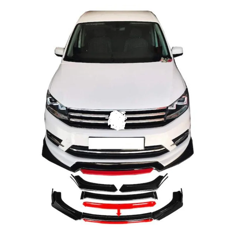Labbro Paraurti Anteriore 4 Pezzi Per Volkswagen Caddy 2010 2015 Accessori Auto Cinque Opzioni Di Colore Tuning Parti Esterne Sportive Modificate