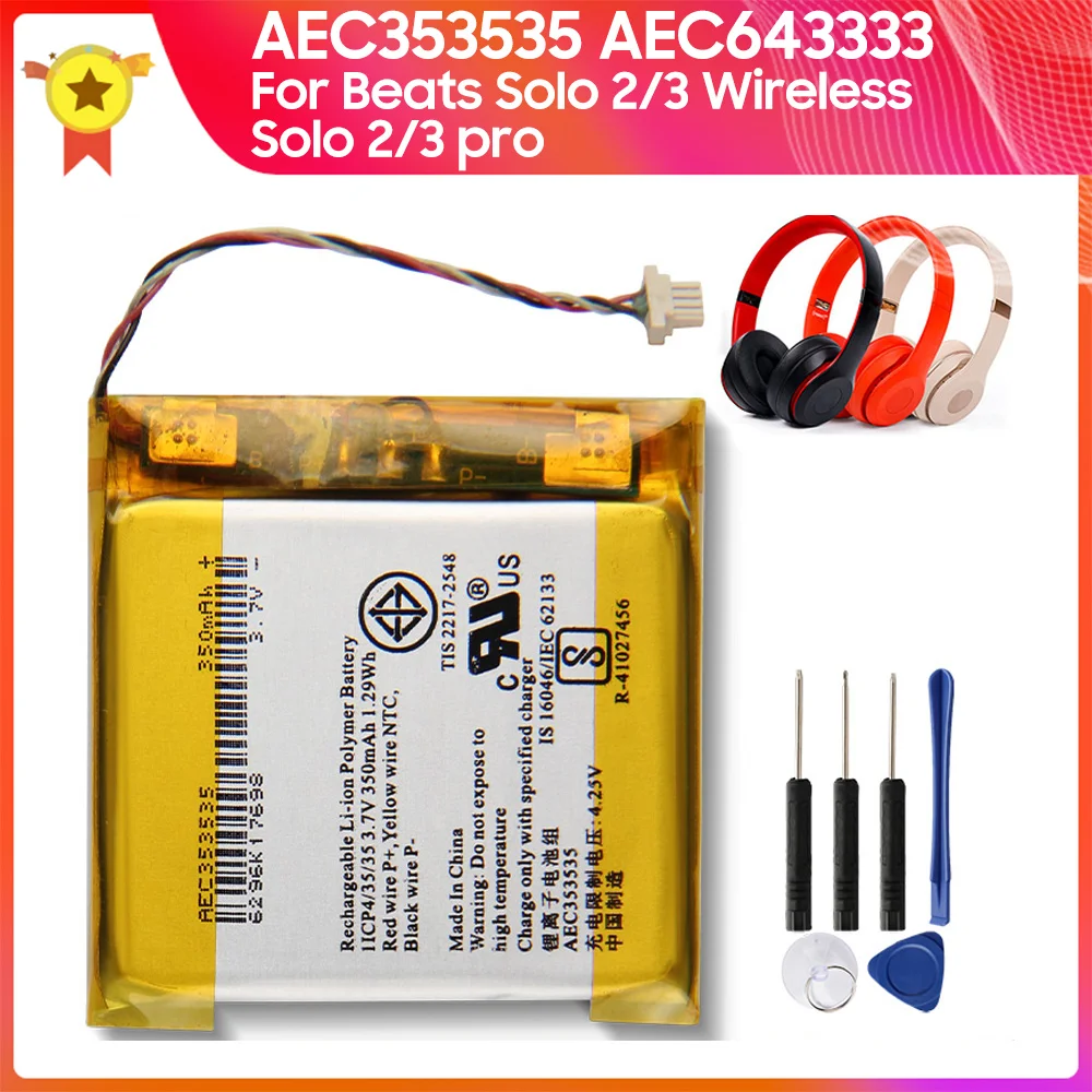 Batteria Di Ricambio Per Cuffie Aec353535 Aec643333 Per Beats Solo 2.0 3.0 2/3 Pro Nuova Batteria Beats Solo3 Wireless + Tools
