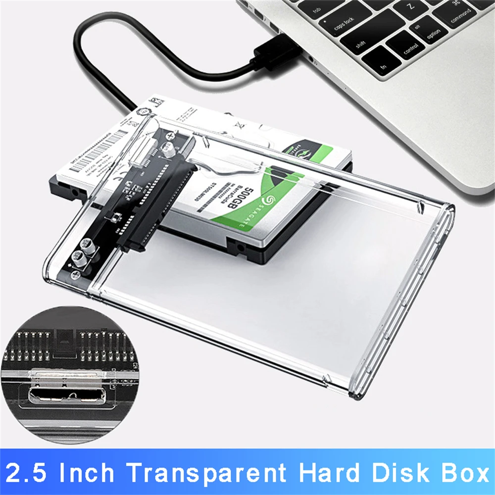 Custodia Ssd Hdd Trasparente Da 2.5 Pollici Sata Iii A Usb 3.0 Custodia Per Disco Rigido Supporto Hdd Esterno Mobile Da 5Tb Per Pc Portatile