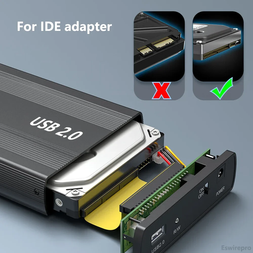 Ide Ata Enclosure Hard Disk Per 3.5 Pollici Ide Hdd Ssd Da Usb A Ide Hd Custodia Esterna In Metallo Hard Drive Box Con Alimentatore